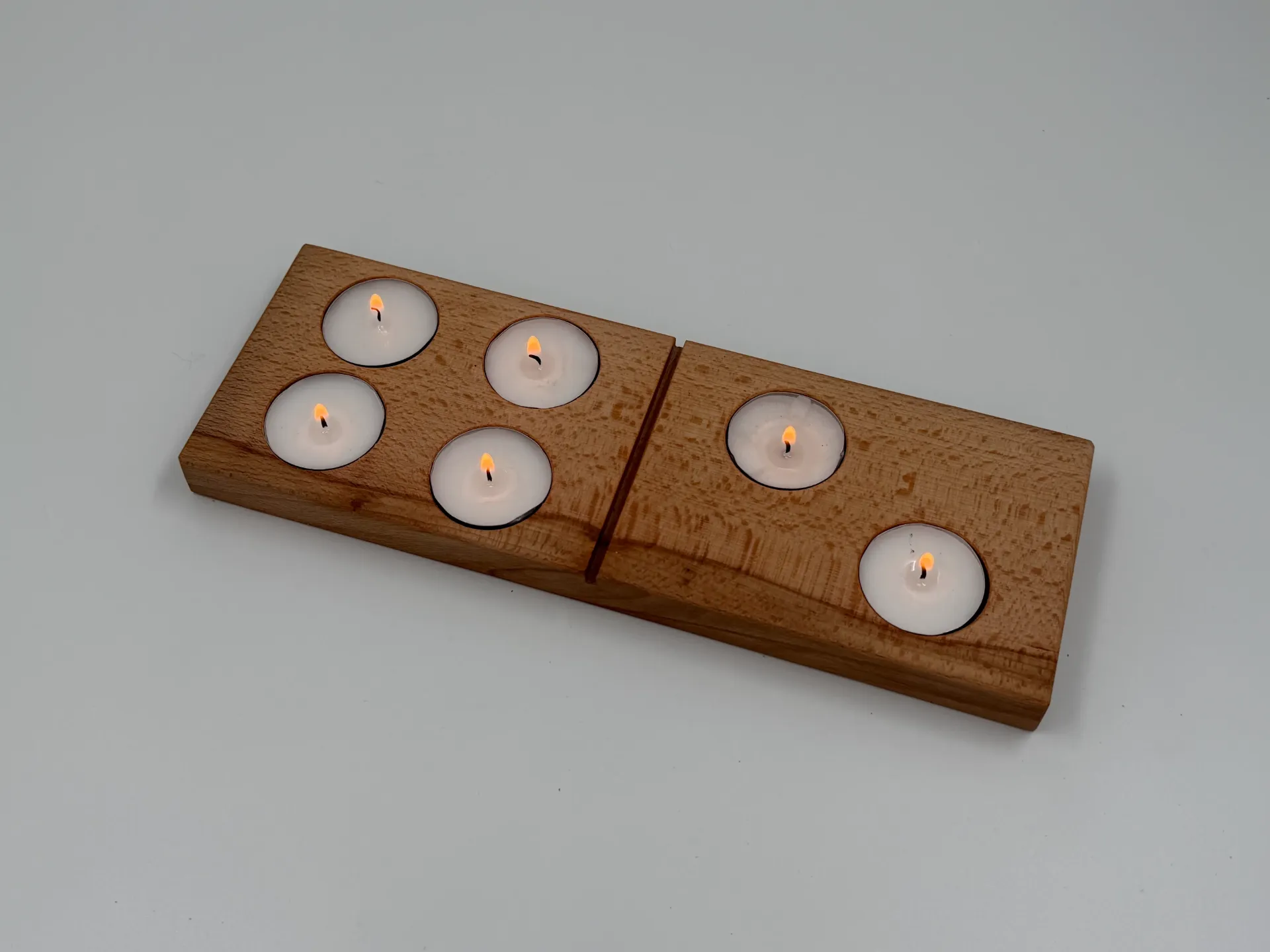 Bougeoir domino hêtre