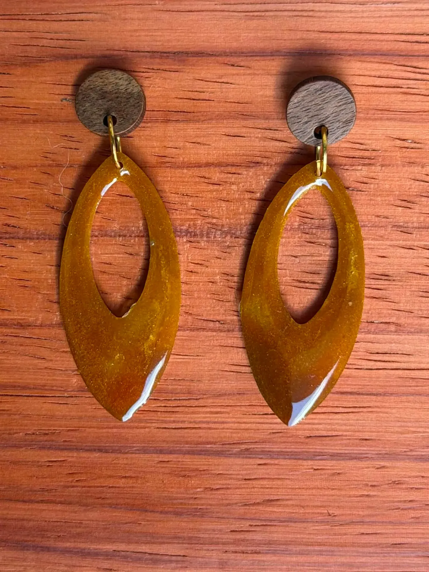 Boucles d'oreille brunes